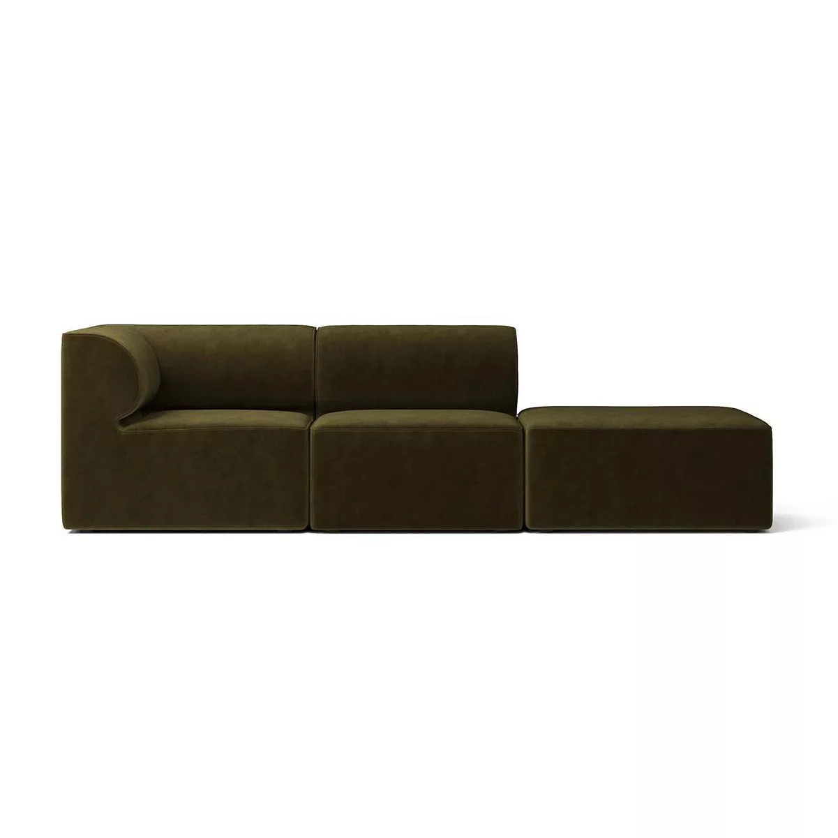 Menu - Eave 86 Modular 3-Sitzer Sofa Armlehne links Samt - grün/Stoff Jab C günstig online kaufen