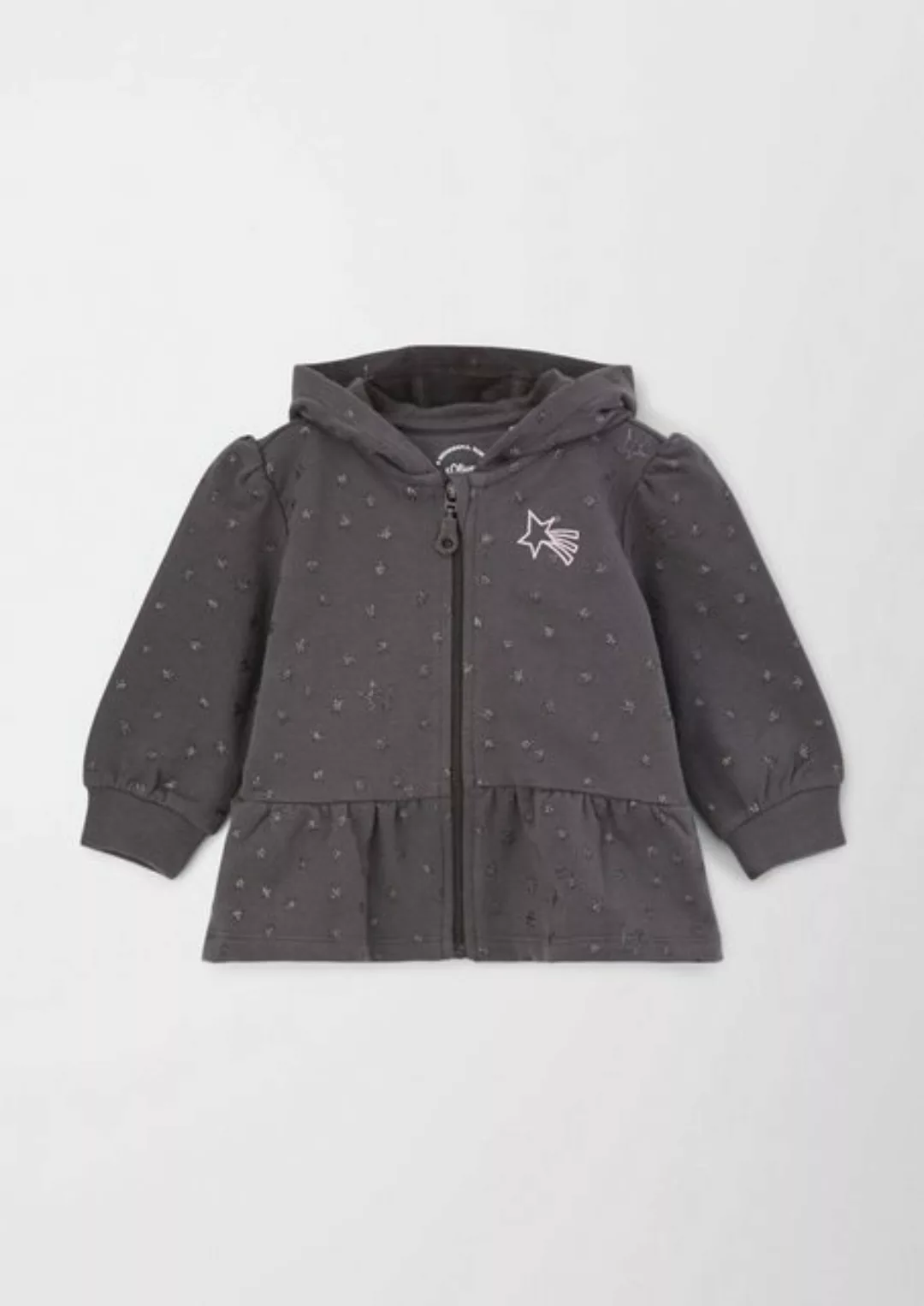 s.Oliver Outdoorjacke Sweatjacke mit Volants Volants, Glitzer, Stickerei günstig online kaufen