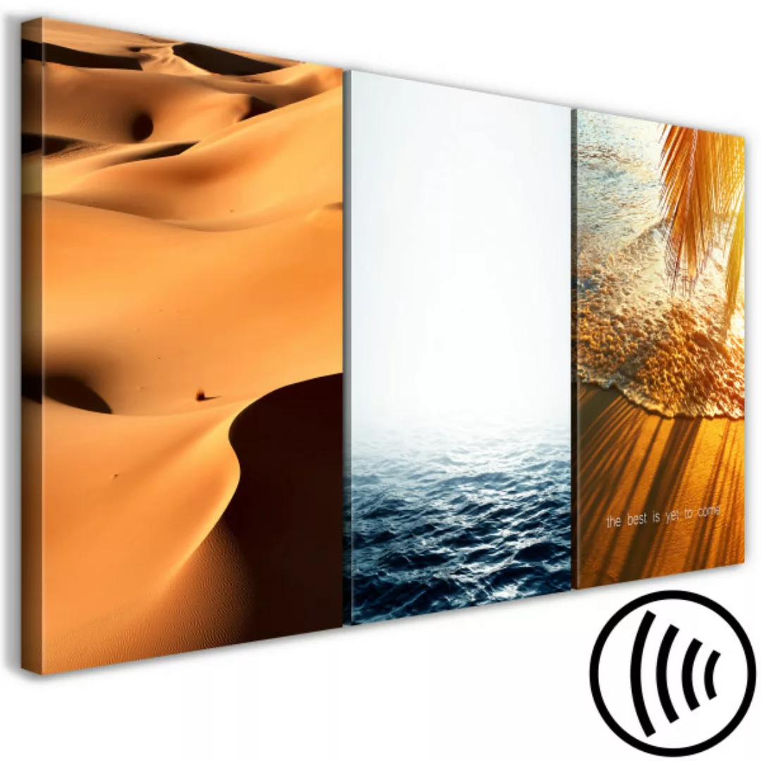 Wandbild Urlaubs-Triptychon - Wüstenlandschaft und heißer Küstenstrand XXL günstig online kaufen