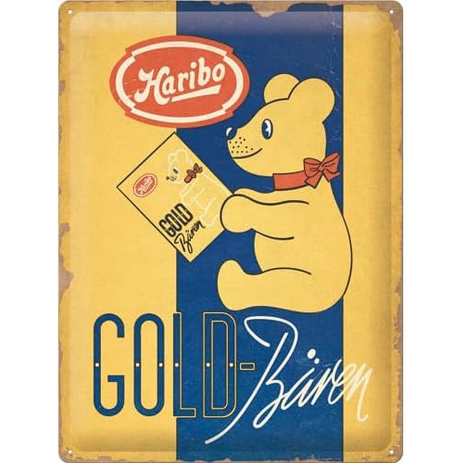 Nostalgic-Art Blechschild 30 x 40 cm - HARIBO - Goldbären Vintage Gold günstig online kaufen