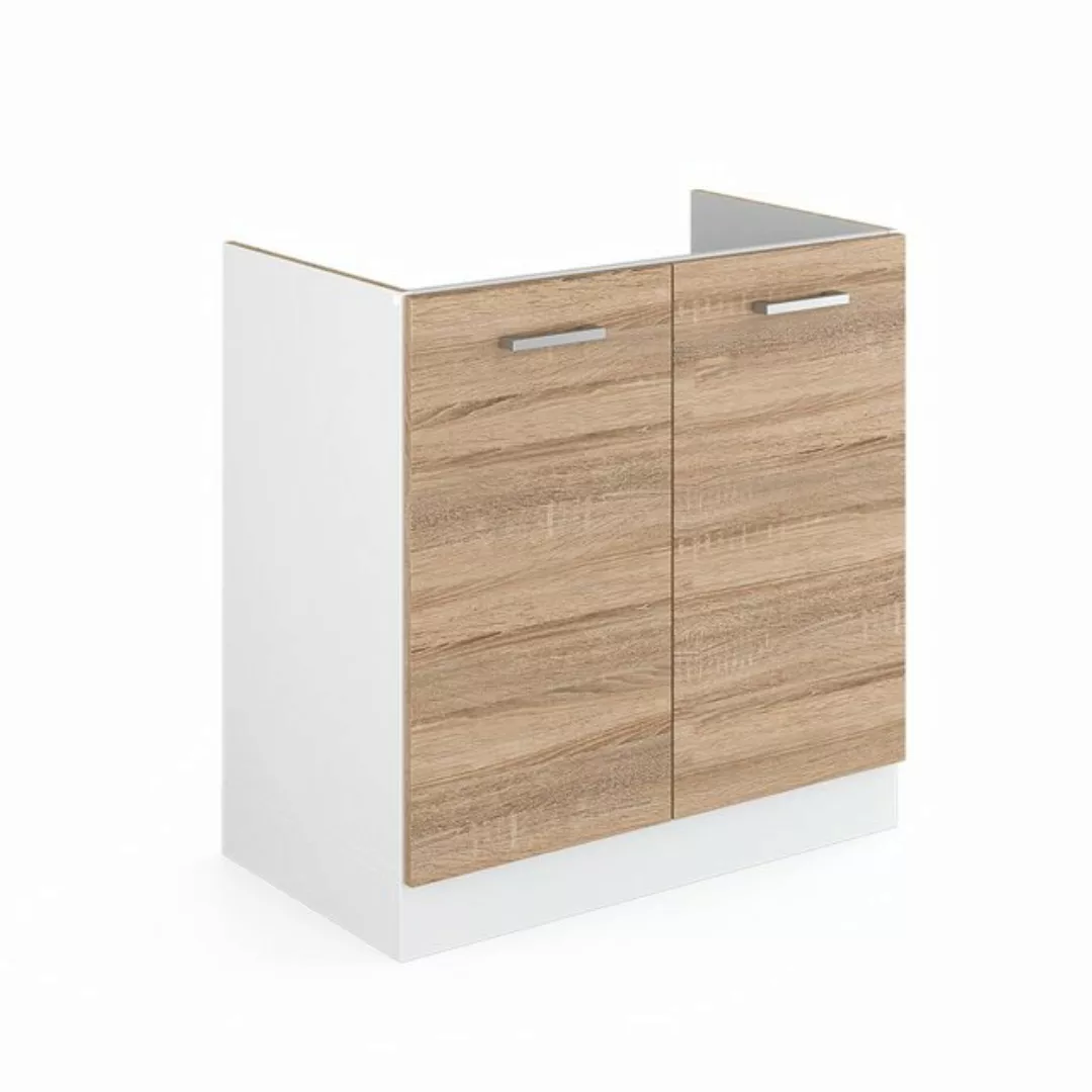 Vicco Spülenunterschrank 80 cm ohne Arbeitsplatte Sonoma weiß-kombi günstig online kaufen