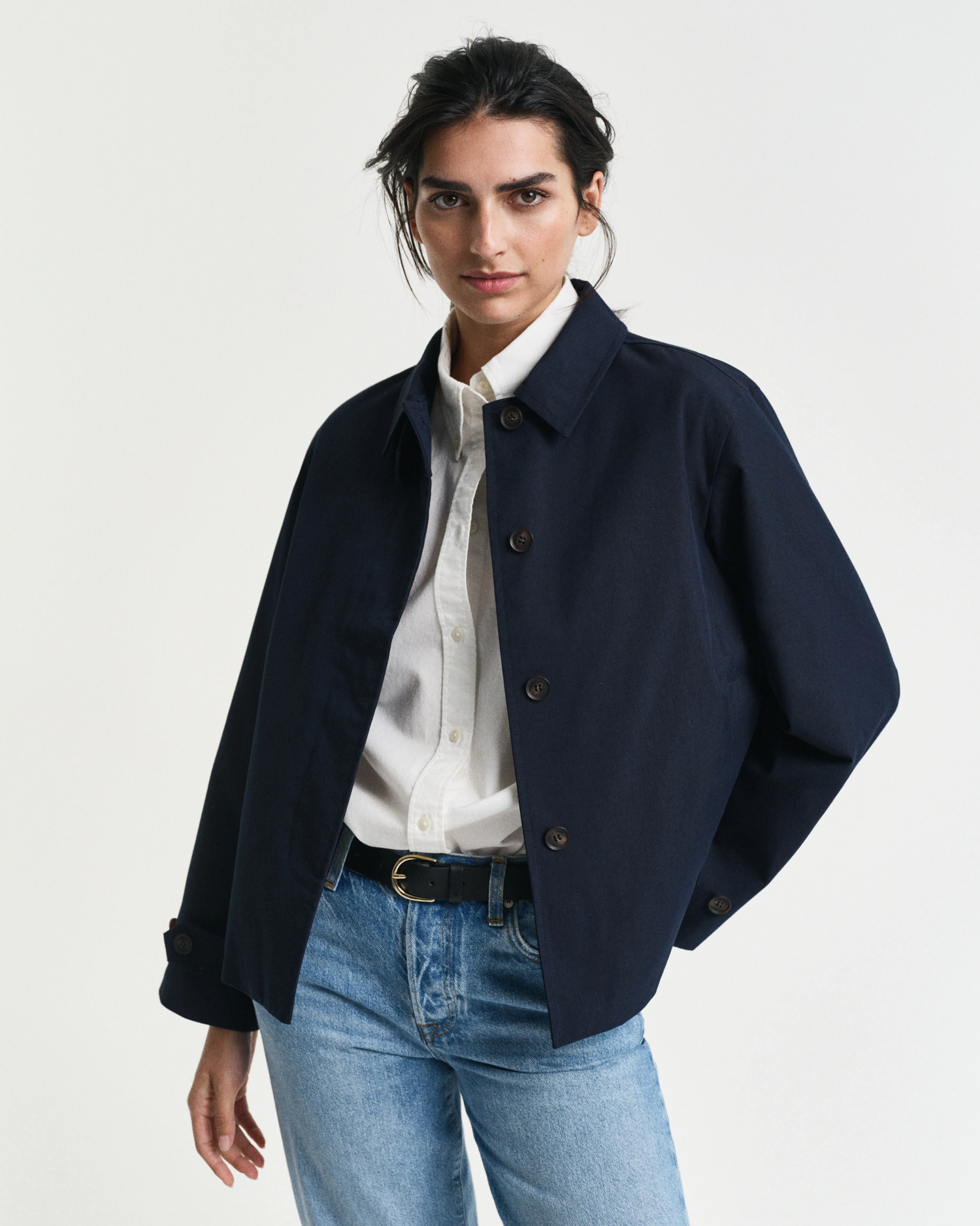 Gant Kurzmantel "SHORT COTTON CAR COAT", mit leichter A-Linien Silhouette günstig online kaufen