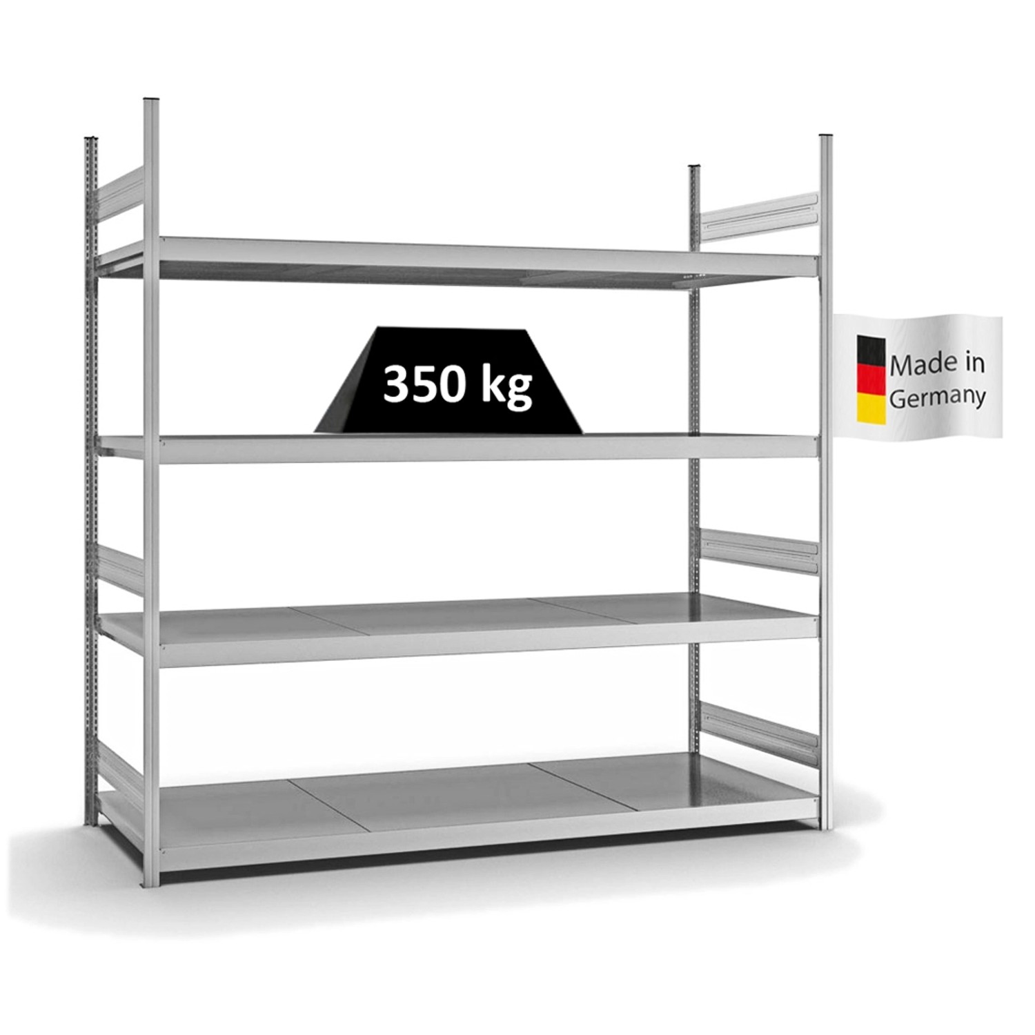 PROREGAL Weitspannregal Stecksystem T-Profil Grundregal HxBxT 250x250x80 cm günstig online kaufen