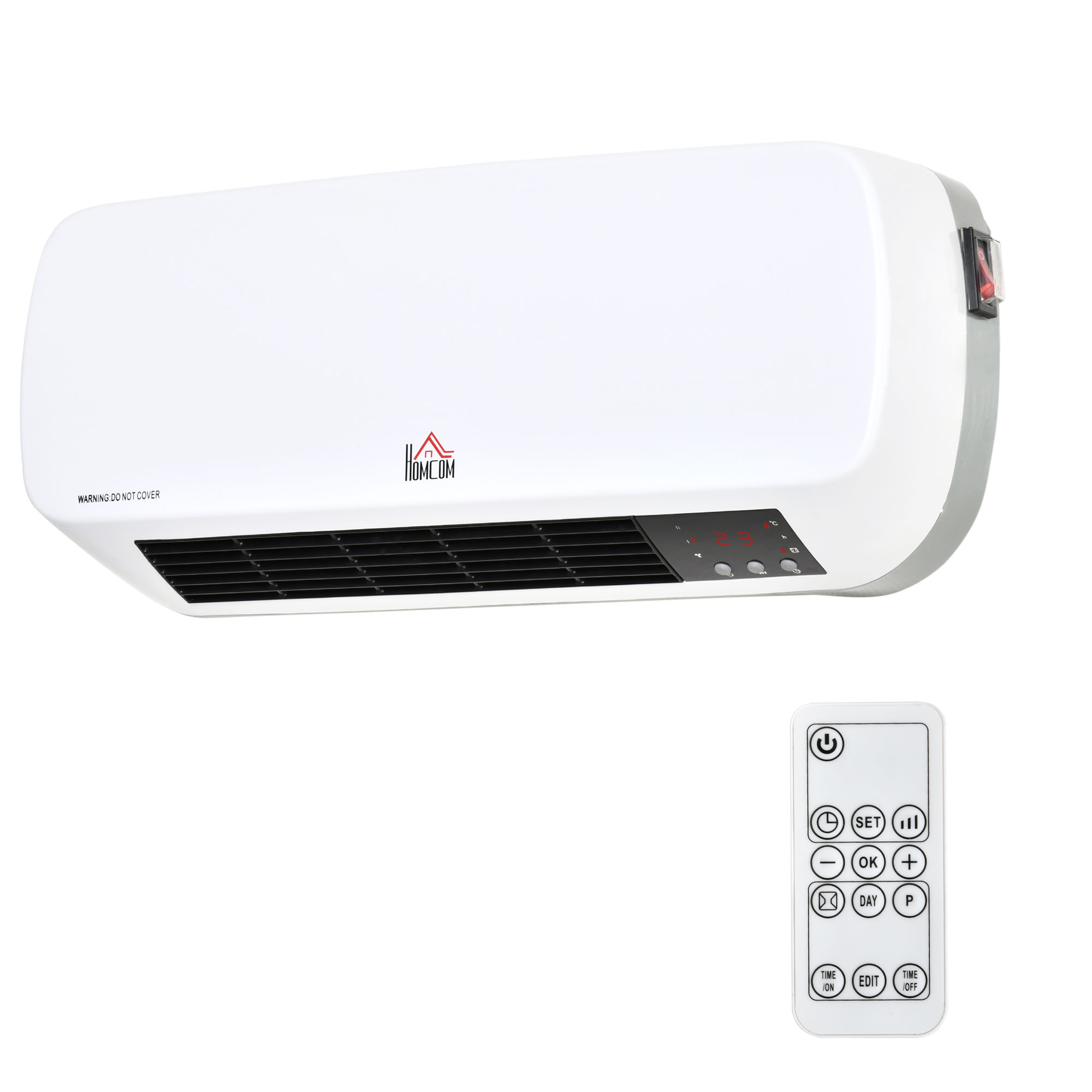 HOMCOM Wandheizlüfter 2000 W - Keramik-PTC-Heizung - 3 Leistungsstufen - Fe günstig online kaufen