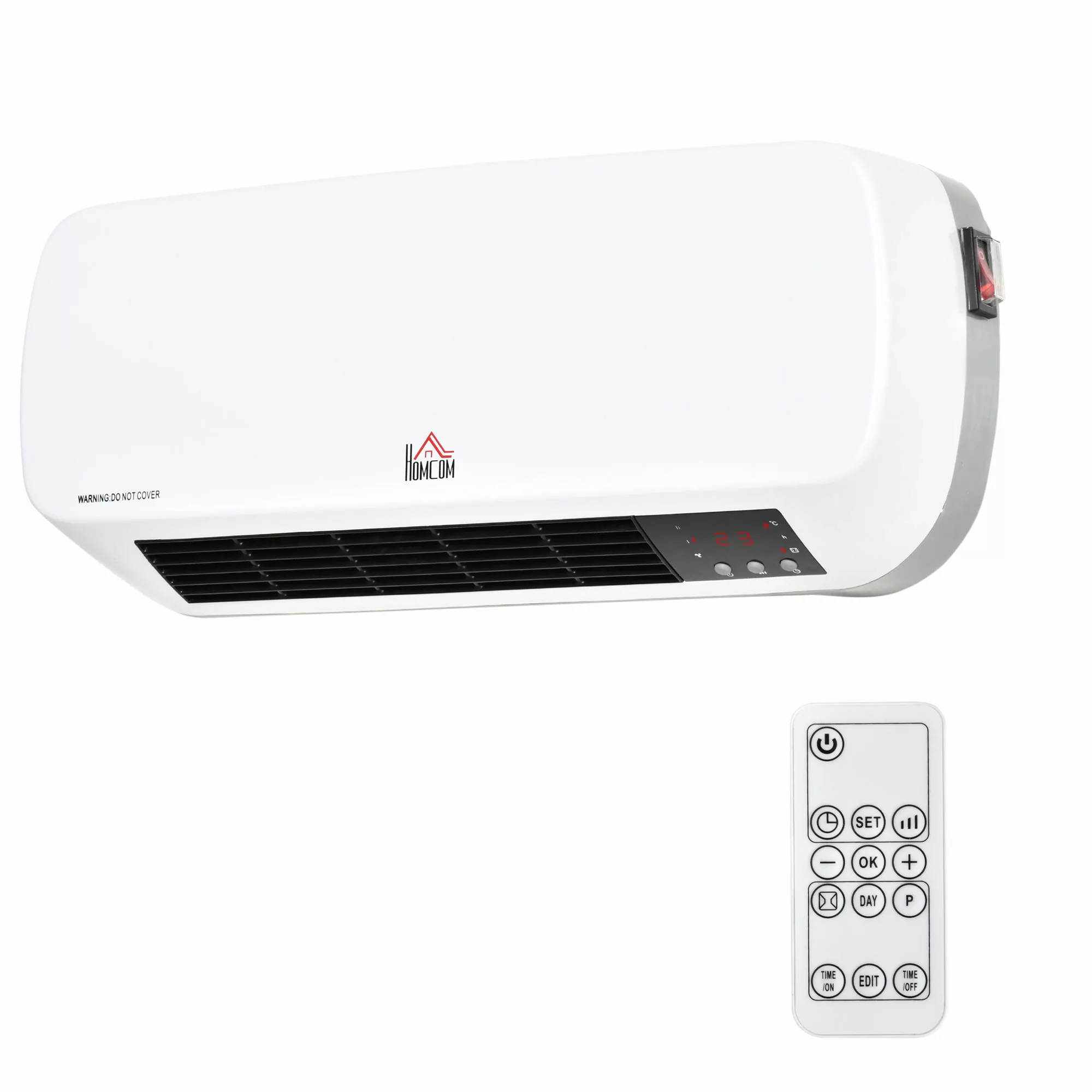 HOMCOM Wandheizlüfter 2000 W - Keramik-PTC-Heizung - 3 Leistungsstufen - Fe günstig online kaufen