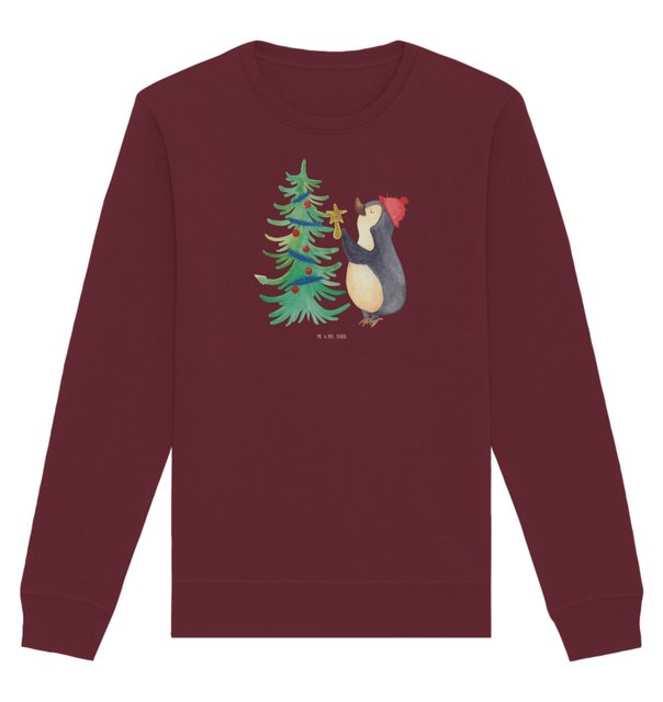 Mr. & Mrs. Panda Longpullover Größe XL Pinguin Weihnachtsbaum - Burgundy - günstig online kaufen