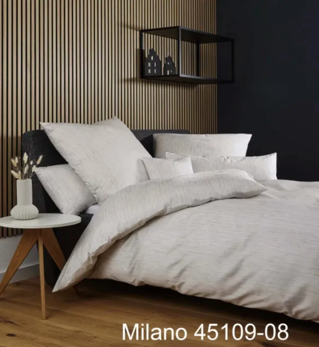 Janine Janine Mako-Satin Bettwäsche MILANO 45109 grau beige Größe:  40x40 c günstig online kaufen