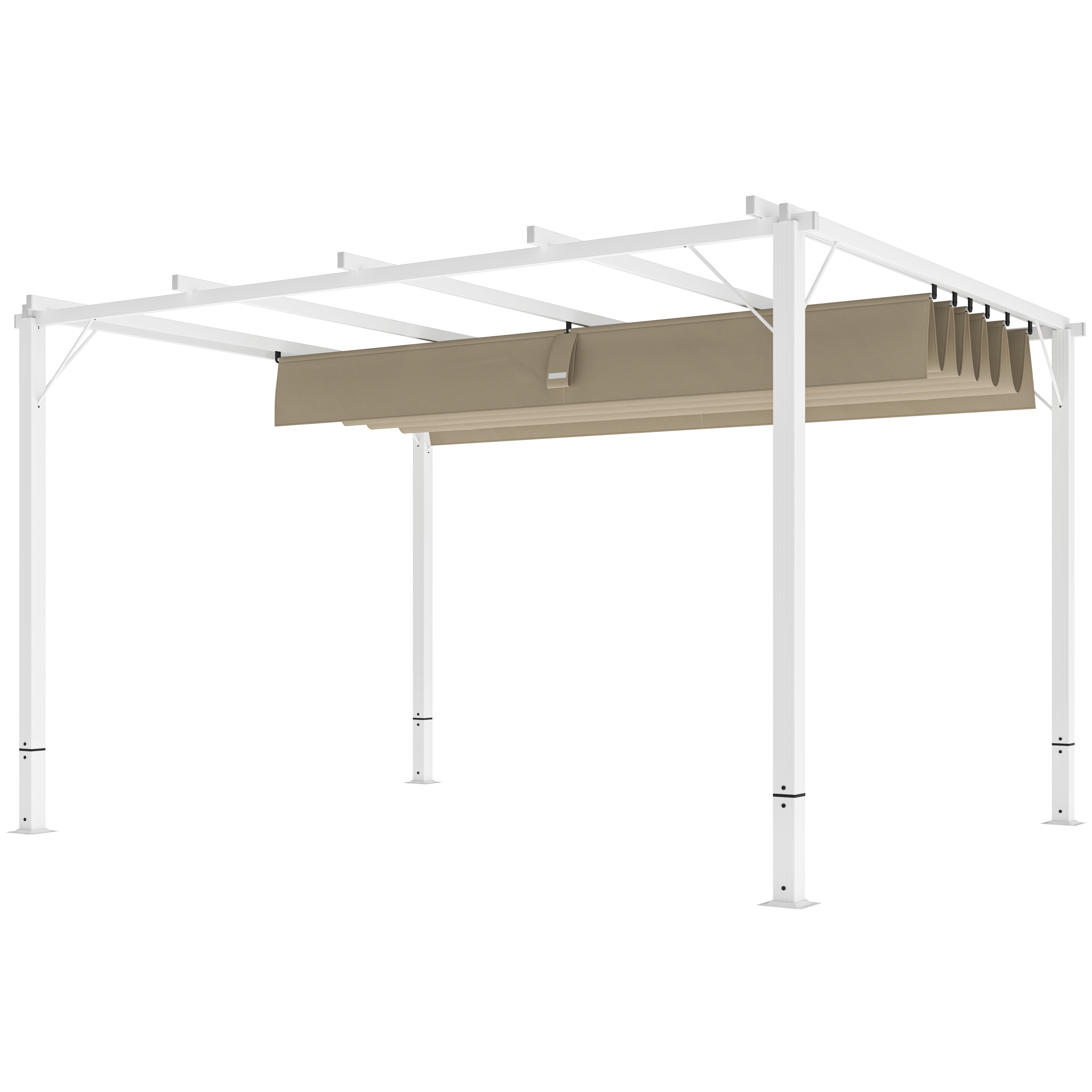 Outsunny Gartenpergola im Freien aus Aluminium 3 x 4 m ausziehbarer Schiebe günstig online kaufen