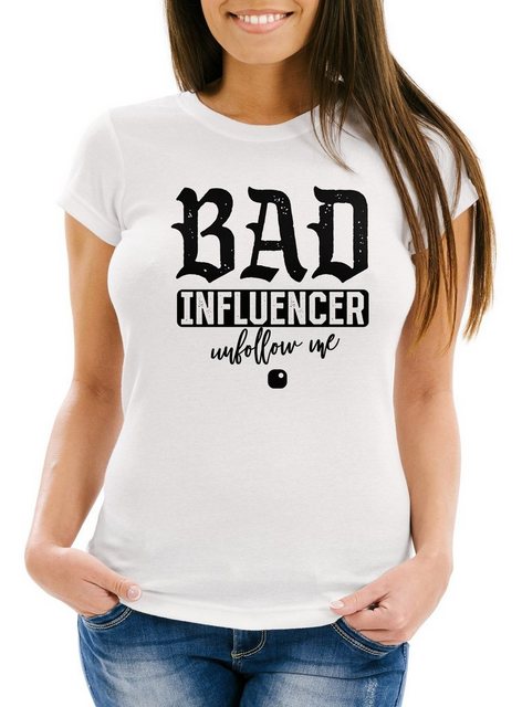 MoonWorks Print-Shirt Damen T-Shirt Bad Influencer Social Networks Soziale günstig online kaufen