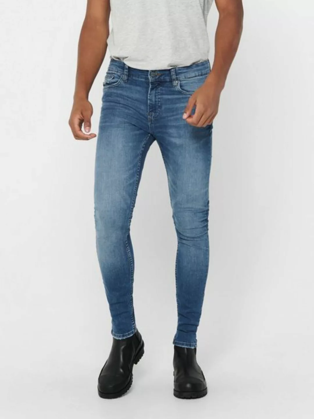ONLY & SONS Skinny-fit-Jeans Herren Jeans ONSWARP LIFE SKINNY BLUE DCC 7114 günstig online kaufen
