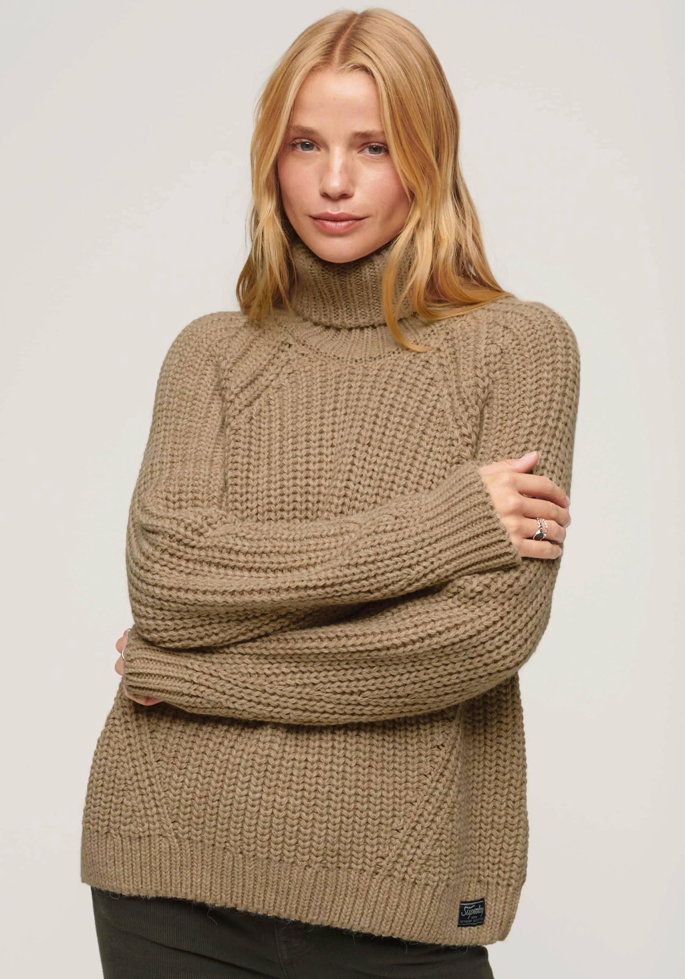 Superdry Strickpullover "Slouchy Stitch Roll Neck Knit" günstig online kaufen