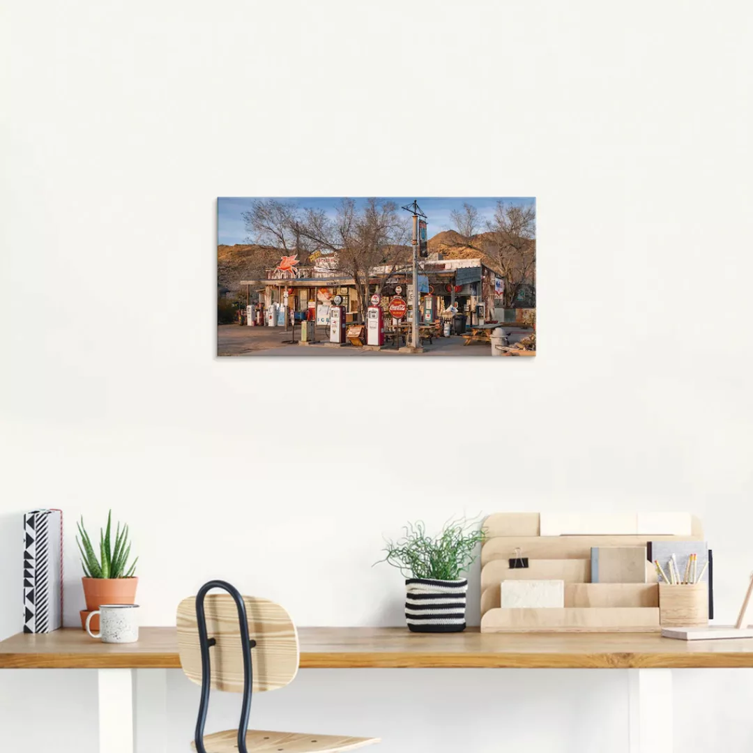 Artland Glasbild "Tankstelle an der Route 66 in Arizona", Gebäude, (1 St.), günstig online kaufen