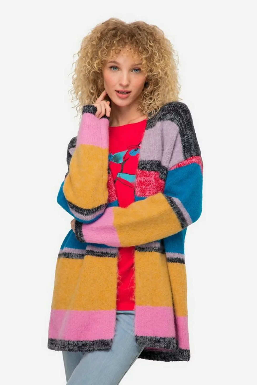 Laurasøn Strickjacke Strickjacke multicolor offene Form Langarm günstig online kaufen