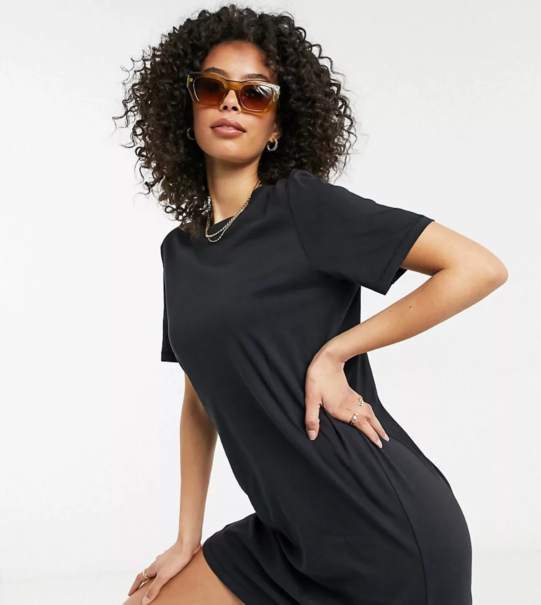 Only Tall – T-Shirt-Kleid in Schwarz günstig online kaufen