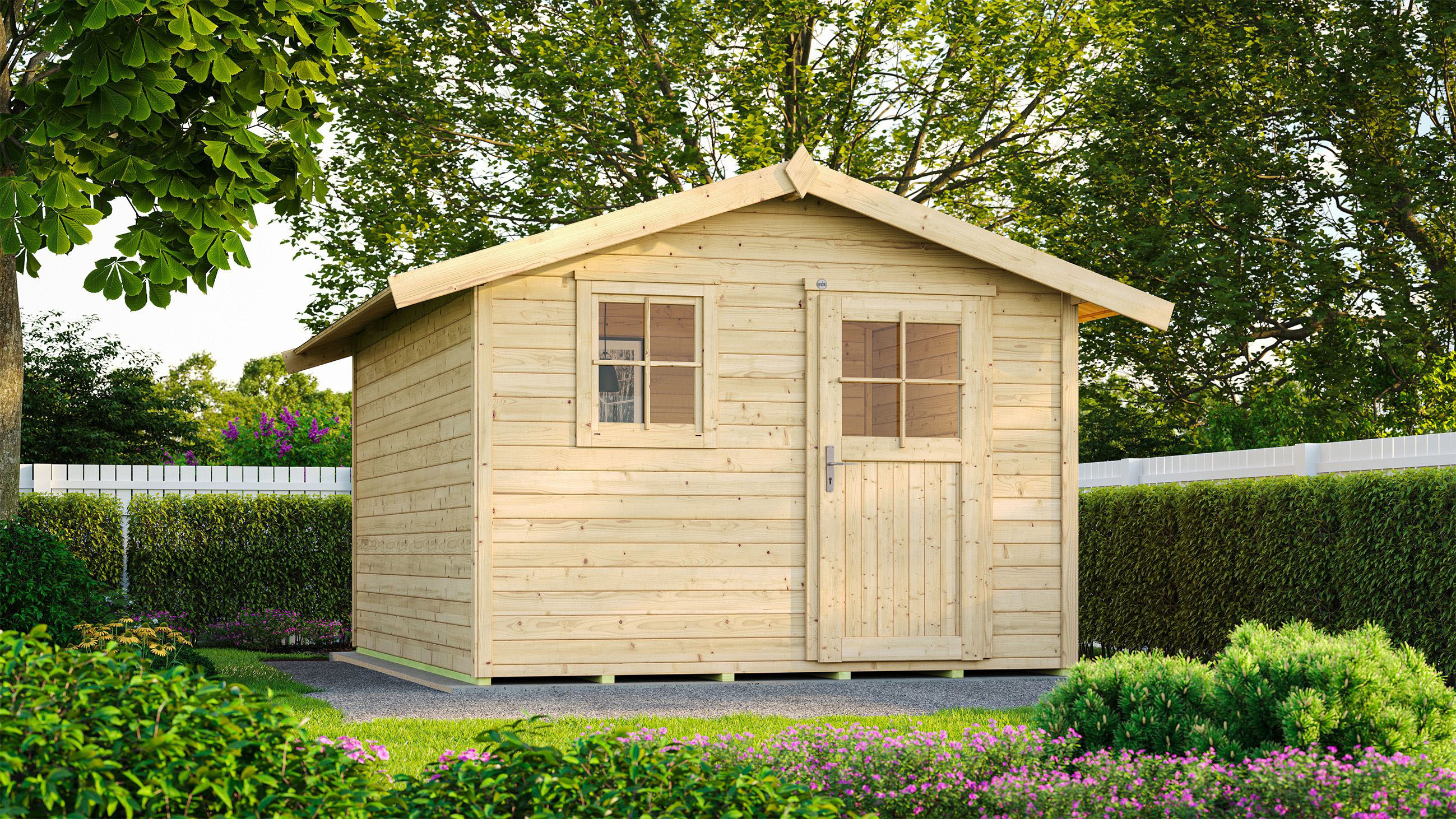 Weka Holz-Gartenhaus Satteldach Unbehandelt 324 cm günstig online kaufen