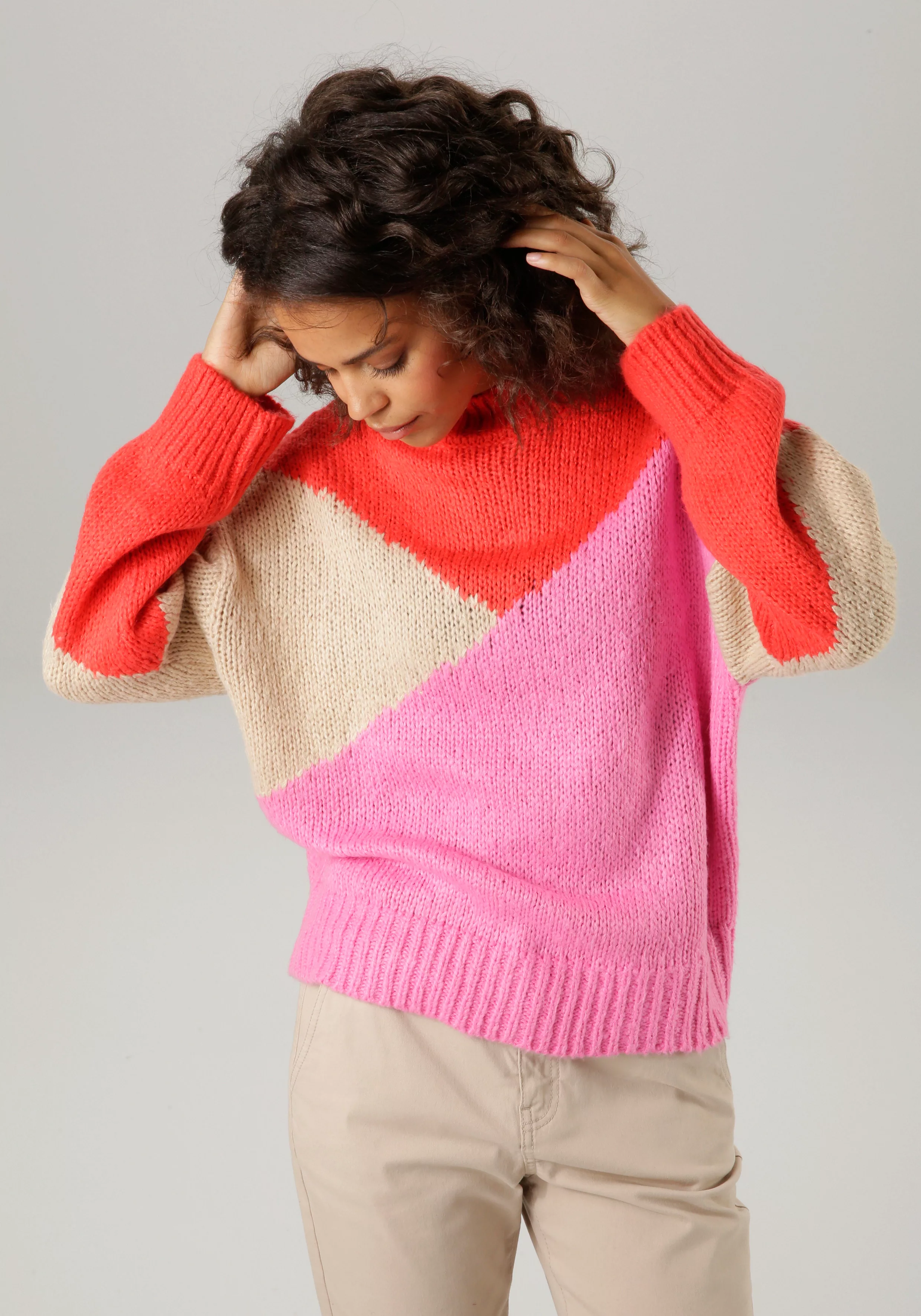 Aniston CASUAL Strickpullover, im farbenfrohen Colorblocking - NEUE KOLLEKT günstig online kaufen