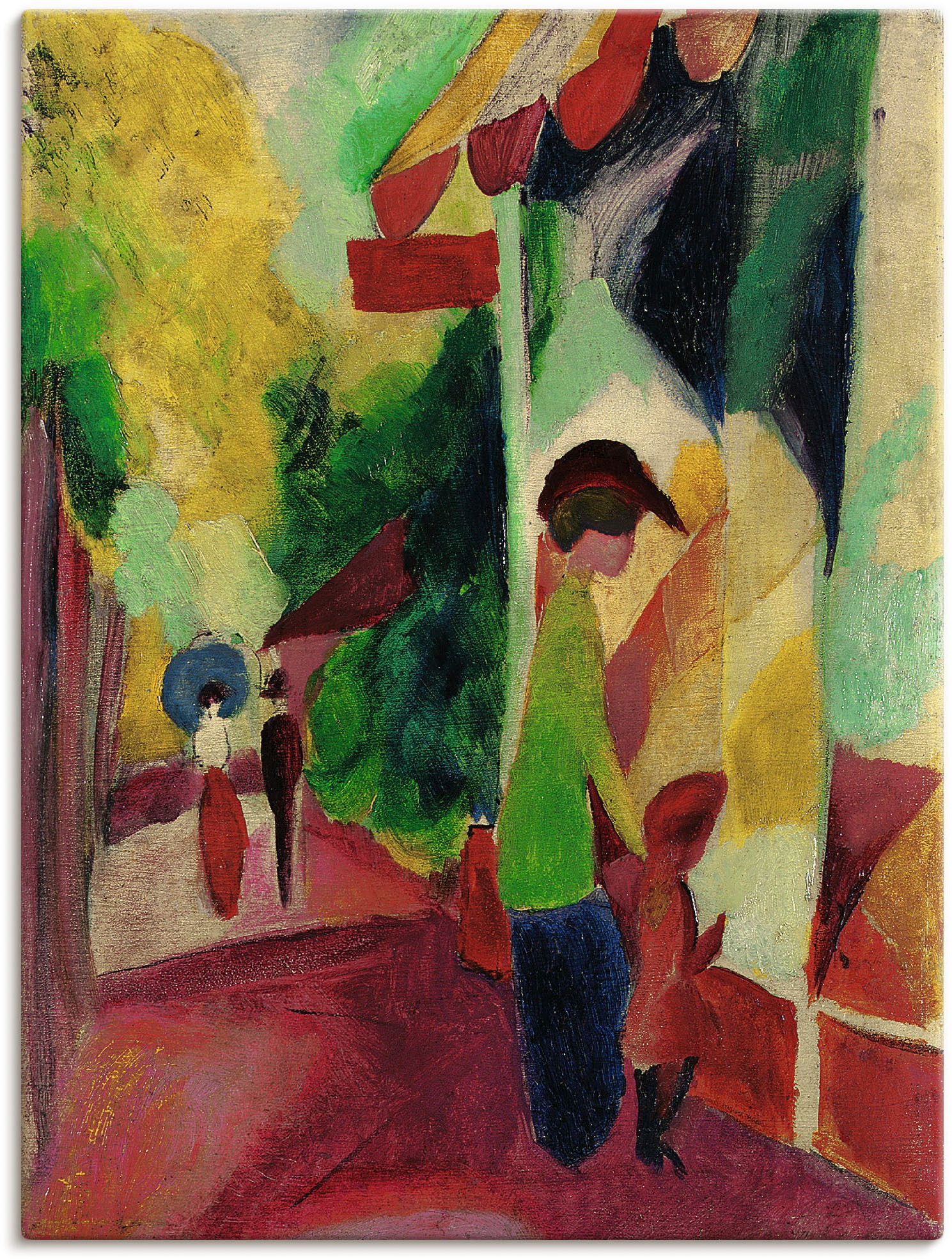 Artland Wandbild "Schaufenster mit gelben Bäumen. 1914", Gruppen & Familien günstig online kaufen