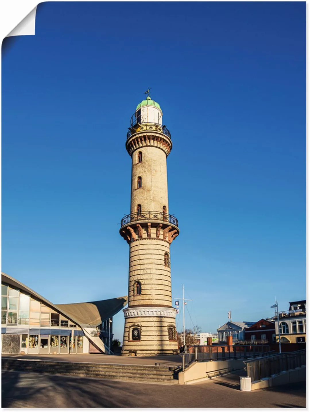 Artland Poster »Leuchtturm mit Teepott in Warnemünde II«, Gebäude, (1 St.), günstig online kaufen