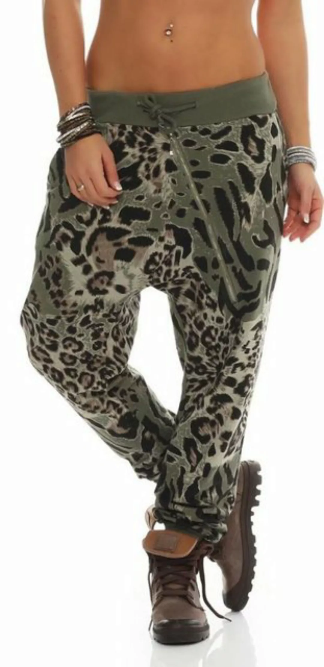 Mississhop Boyfriend-Hose Leo Print Tierprint Boyfriendhose Reißverschluss günstig online kaufen