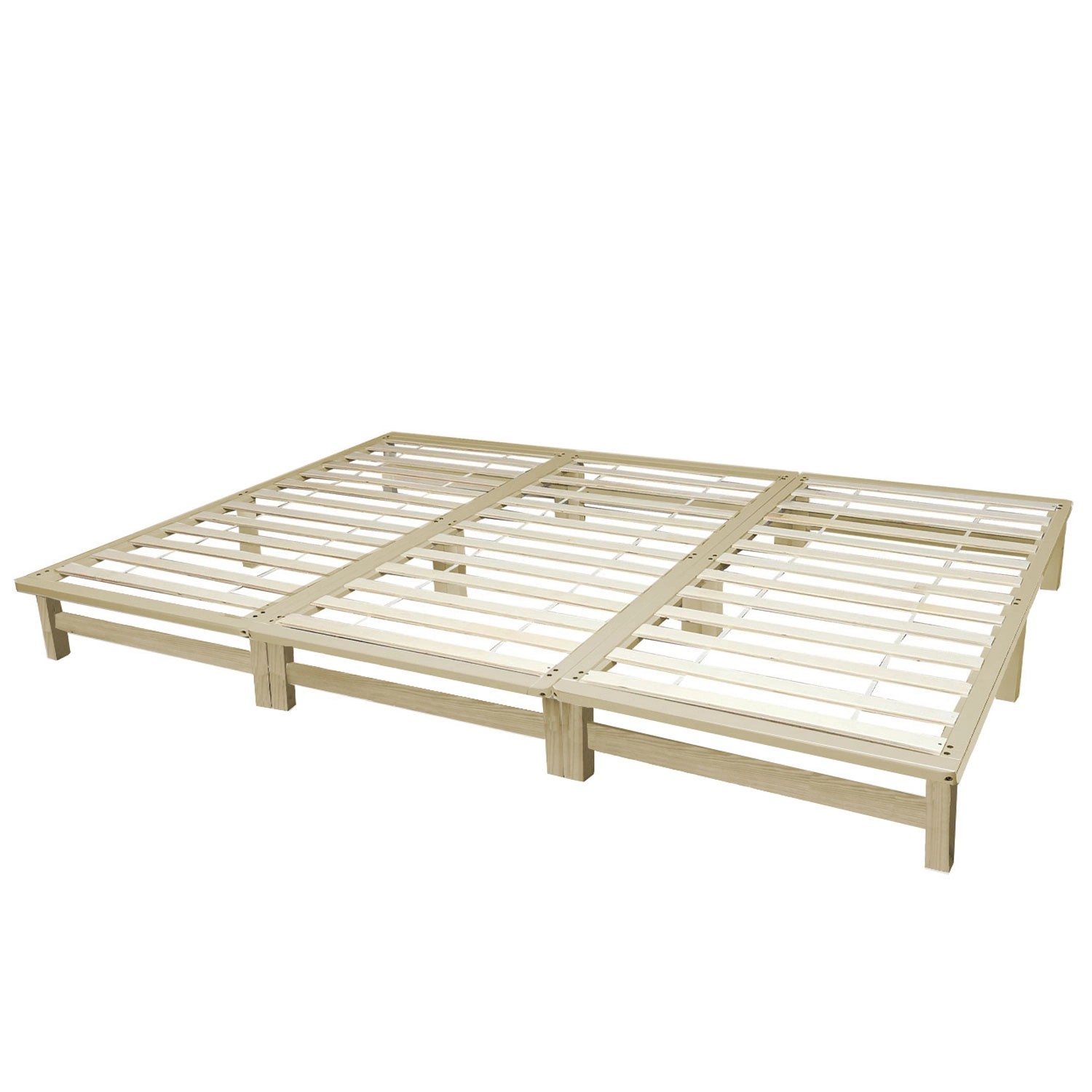 Homestyle4u Holzbett 200x270 Familienbett XXL Weiß Grau Natur Bettgestell, günstig online kaufen