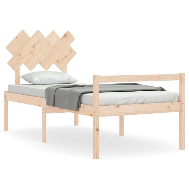 vidaXL Bettgestell, Seniorenbett mit Kopfteil 90x200 cm Massivholz günstig online kaufen