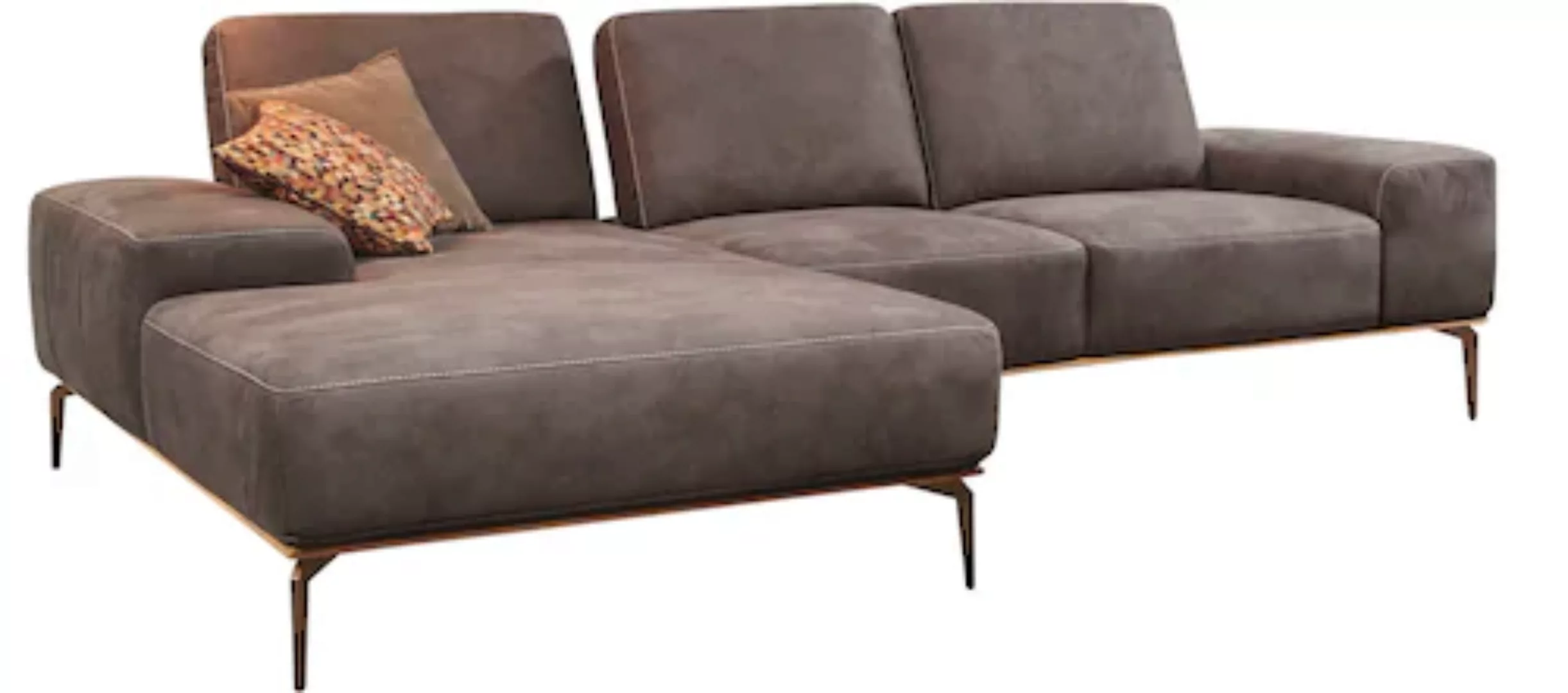 W.SCHILLIG Ecksofa run, mit Holzsockel, Füße in Bronze pulverbeschichtet, B günstig online kaufen