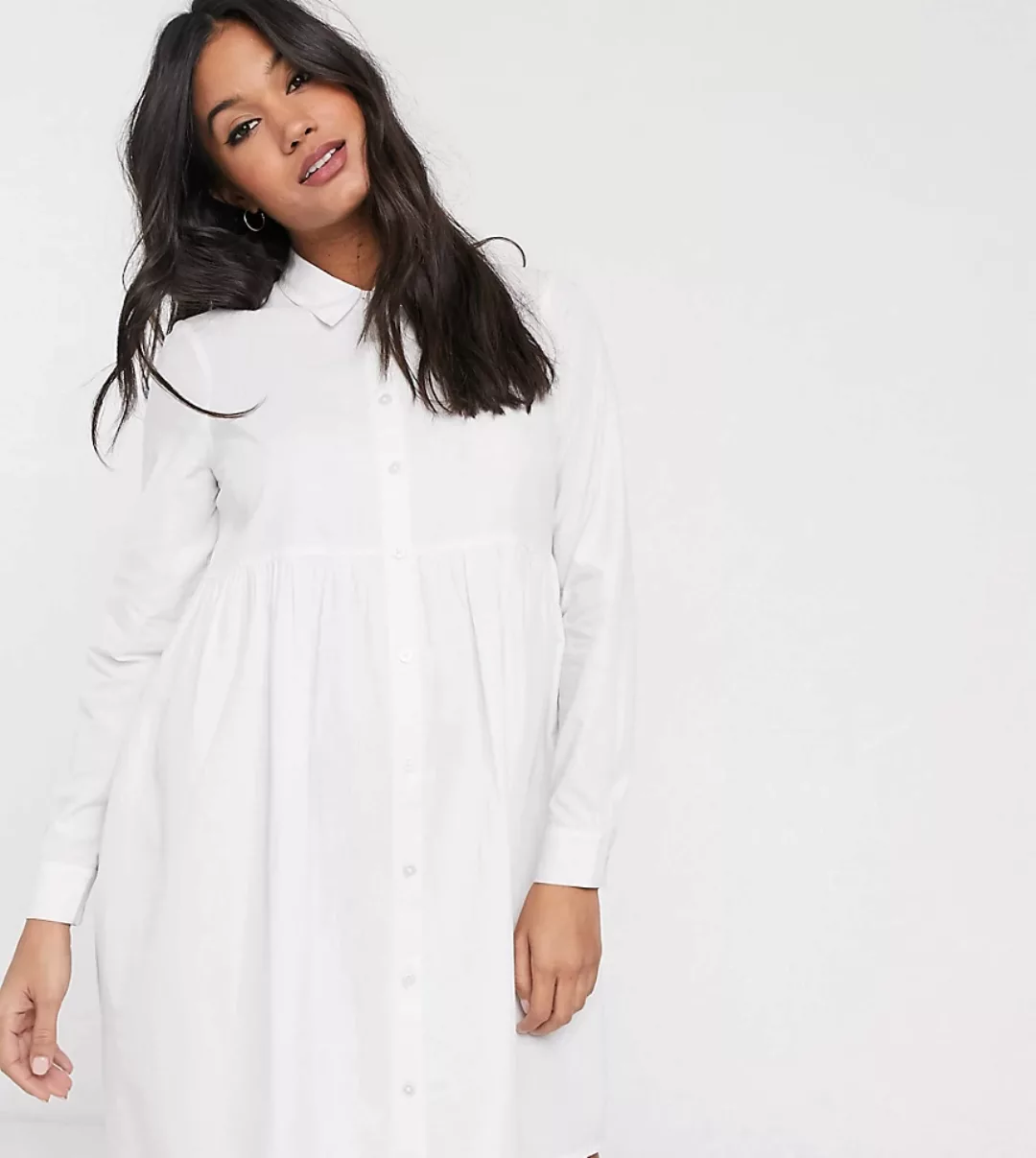 ASOS DESIGN Maternity – Mini-Hängerkleid aus Baumwolle in Weiß günstig online kaufen