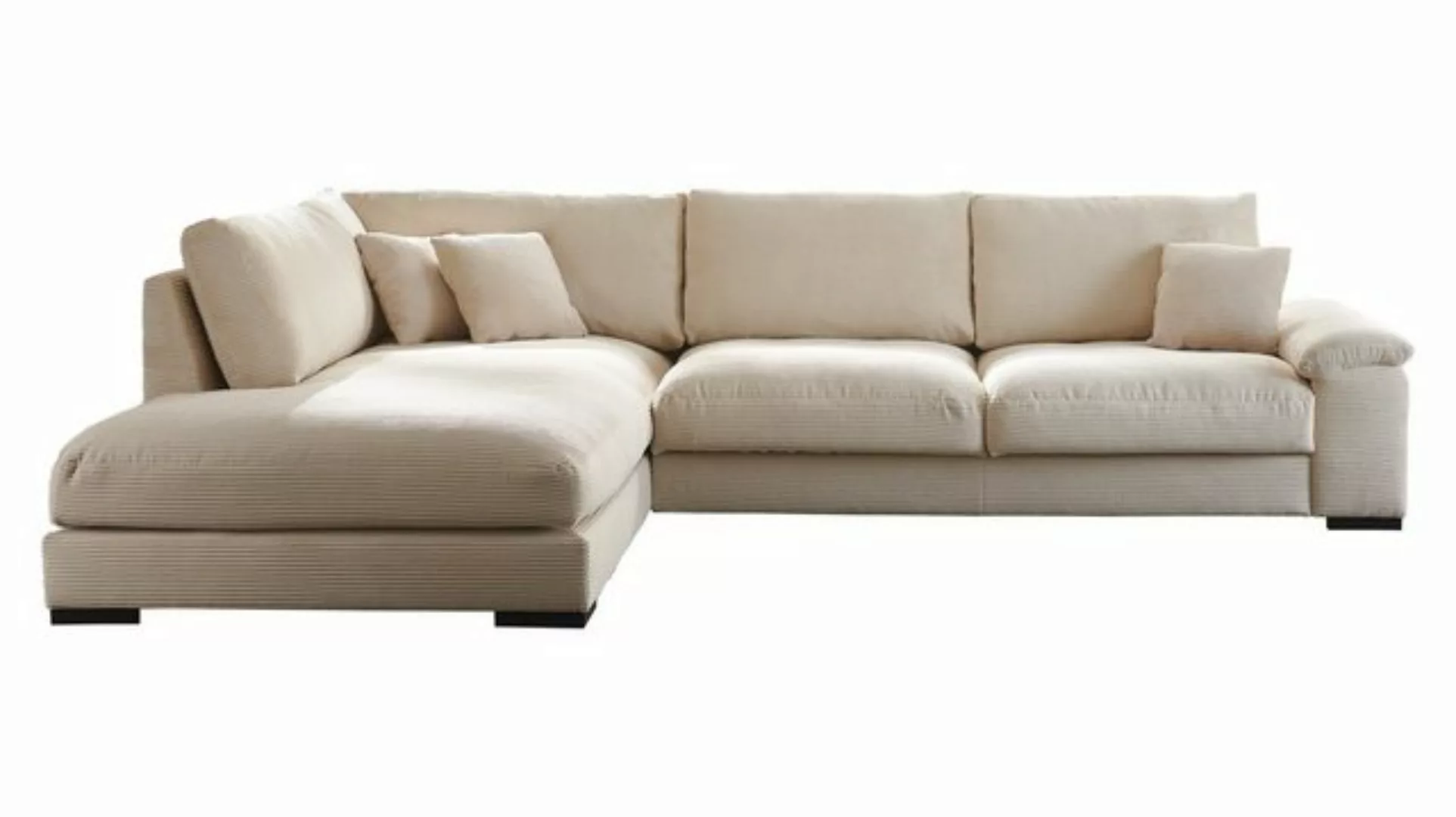 Massivart® Ecksofa ANGEL Cord beige / 333 cm, Cordsofa, Nosagunterfederung, günstig online kaufen