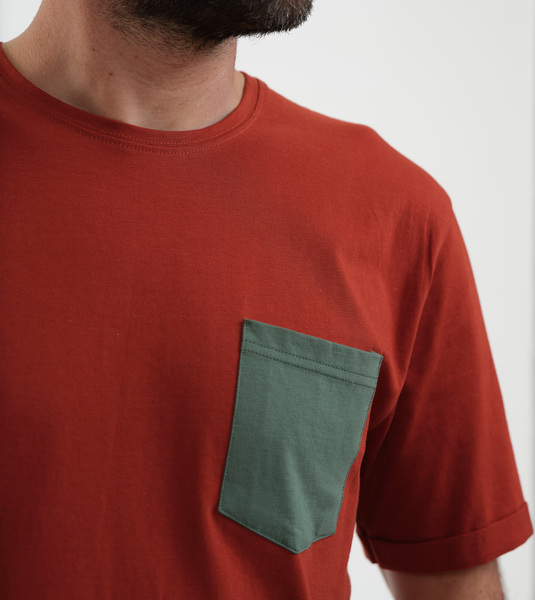 T-shirt Miami Rostbraun-olivgrün Aus Bio-baumwolle günstig online kaufen
