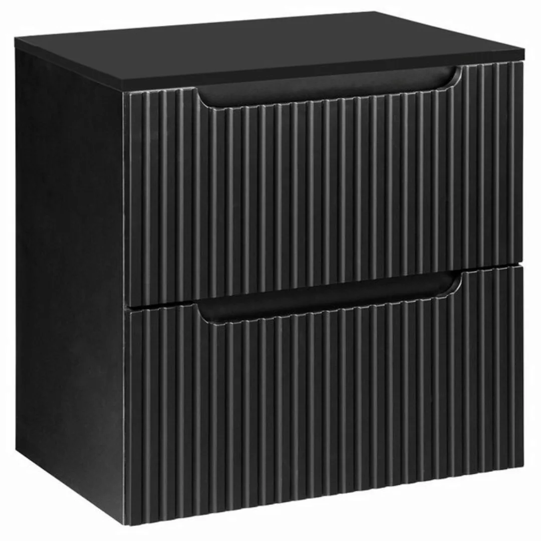 Lomadox Waschbeckenschrank NEWPORT-56-BLACK 60 cm Waschtisch-Unterschrank 4 günstig online kaufen