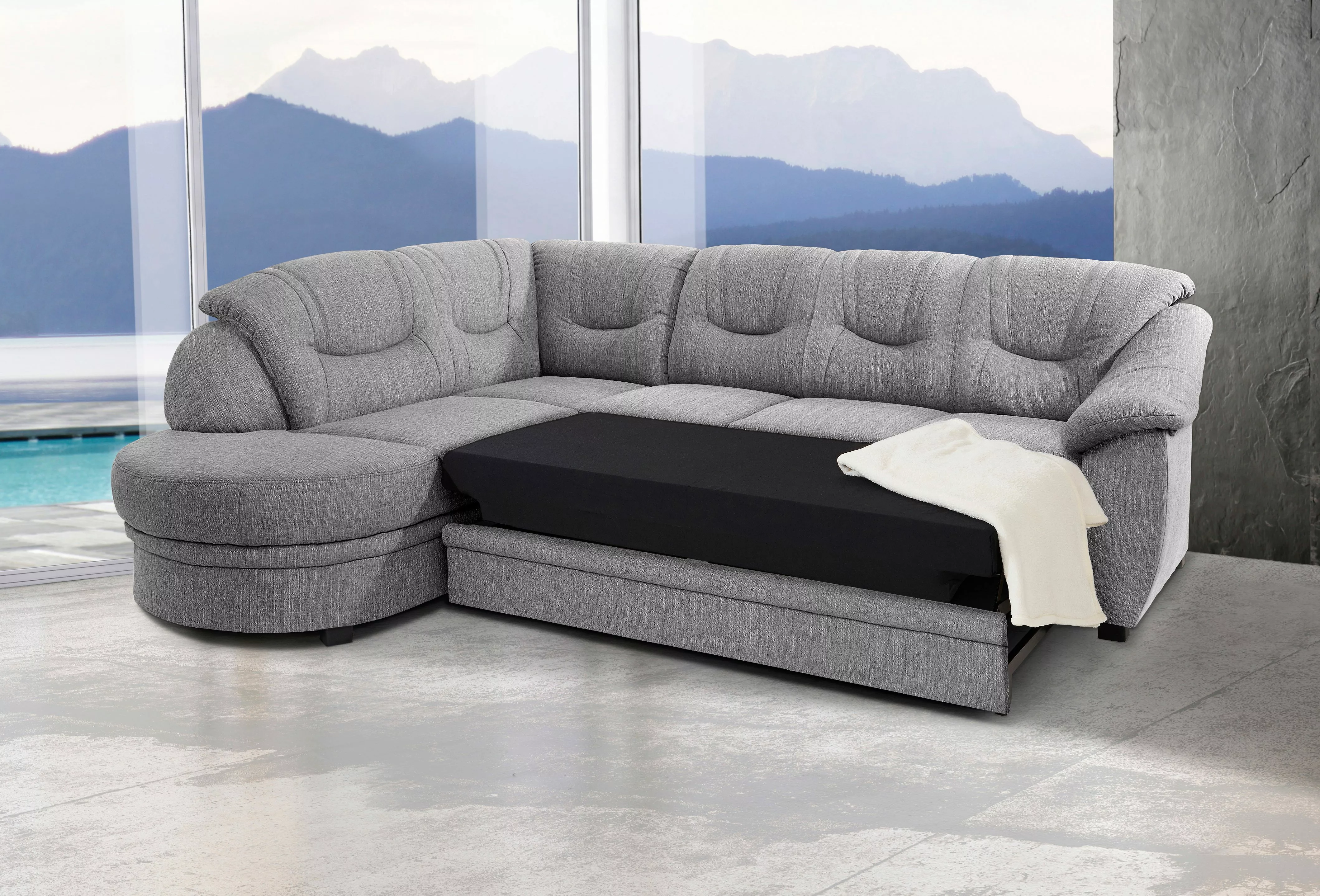 sit&more Ecksofa »Savoni L-Form«, wahlweise mit Bettfunktion günstig online kaufen