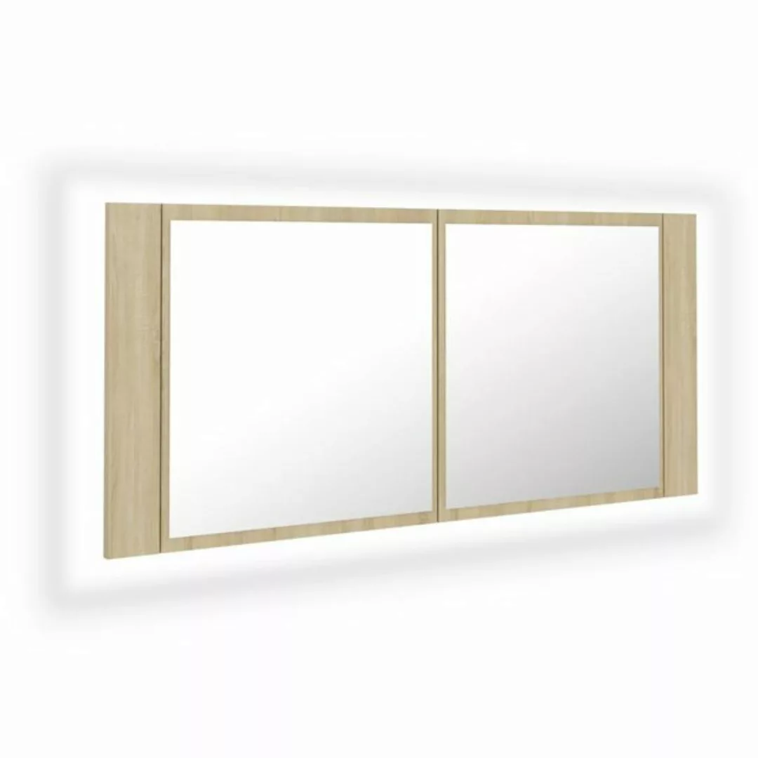 Led-bad-spiegelschrank Sonoma-eiche 100x12x45 Cm günstig online kaufen