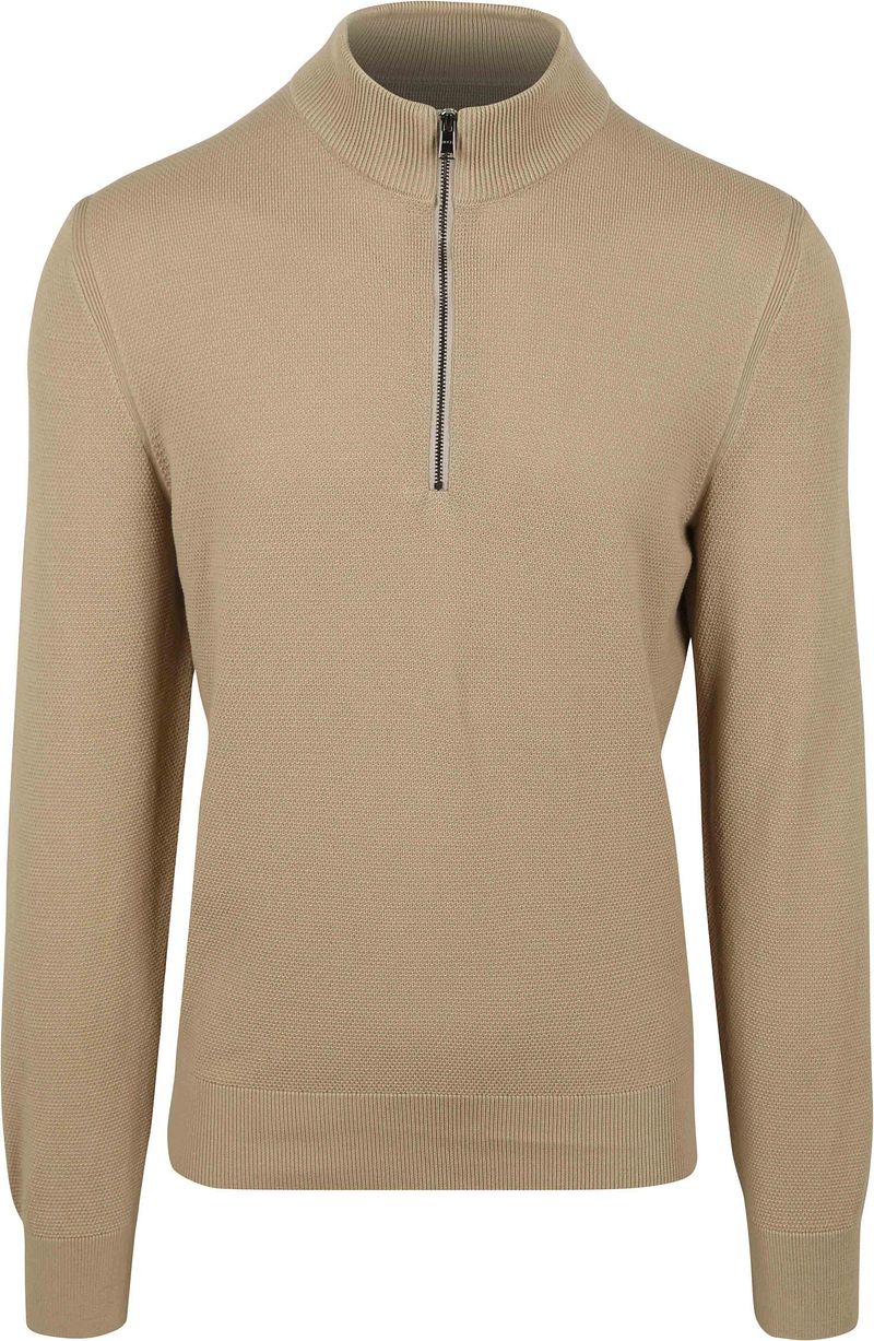 BOSS Ebrando-P Halfzip Pullover Beige - Größe L günstig online kaufen