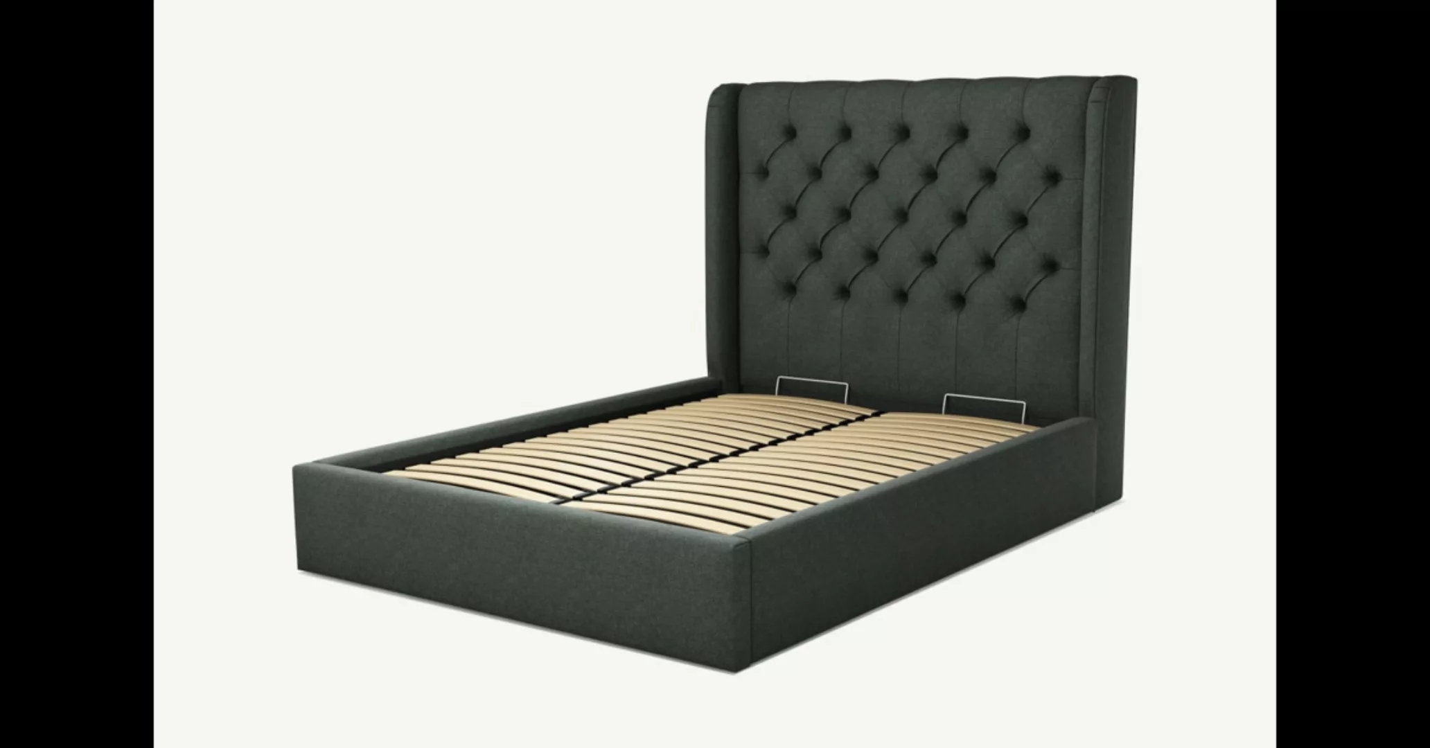 Romare Polsterbett mit Bettkasten (140 x 200 cm), Etnagrau - MADE.com günstig online kaufen