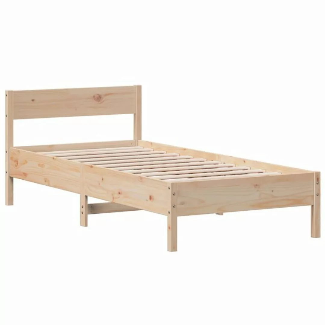 vidaXL Bettgestell Massivholzbett mit Kopfteil 90x200 cm Kiefer Bett Bettge günstig online kaufen