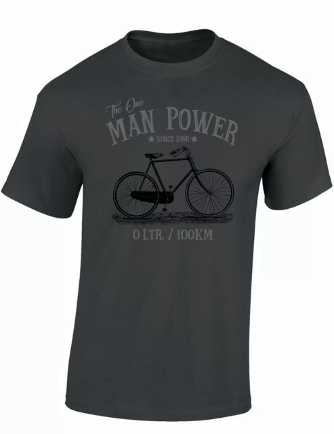 Baddery Print-Shirt Fahrrad T-Shirt : The One Man Power - Sport Tshirts Her günstig online kaufen