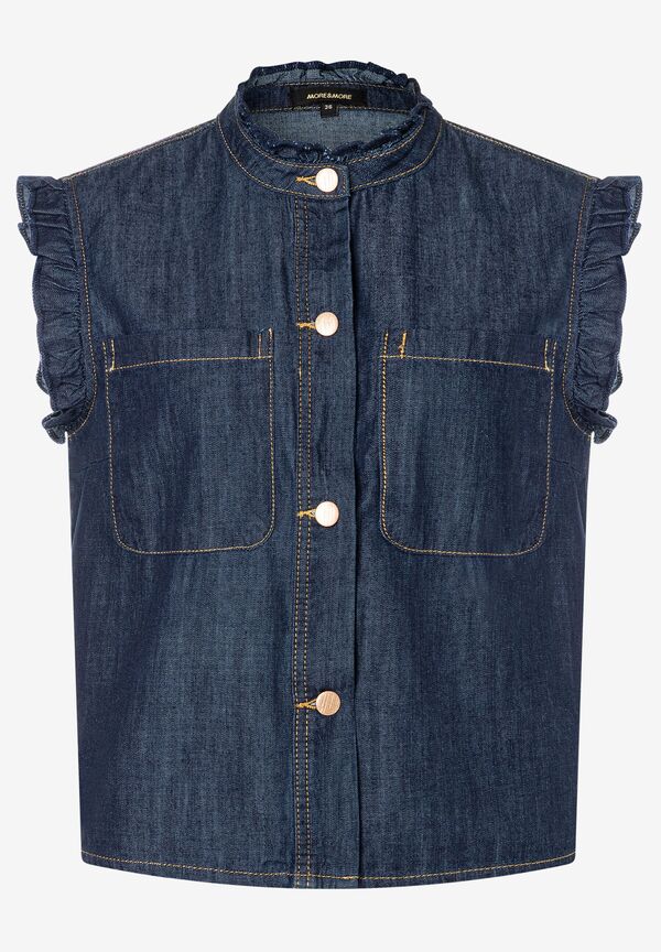 MORE&MORE Rüschenbluse Jeansbluse günstig online kaufen