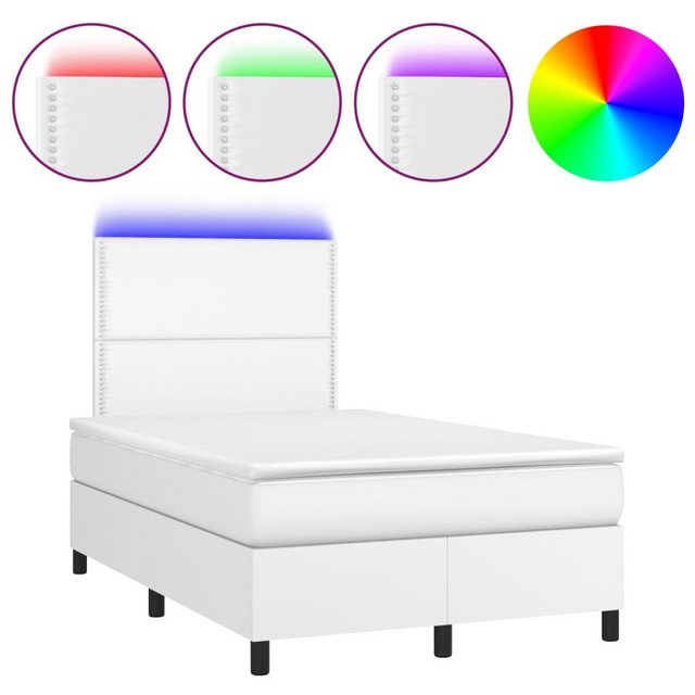 vidaXL Boxspringbett Boxspringbett mit Matratze & LED Kunstleder (120 x 200 günstig online kaufen