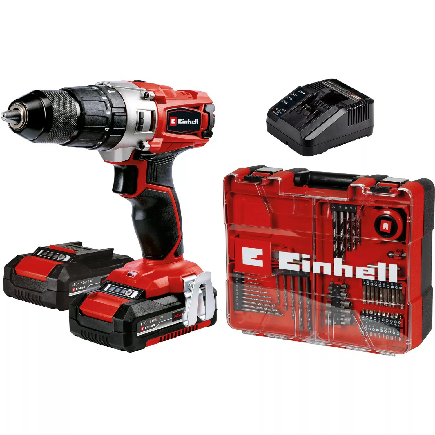 Einhell 18 V Akku-Schlagbohrschrauber TE-CD 18 inkl. 2 Ah Akkus mit Koffer günstig online kaufen