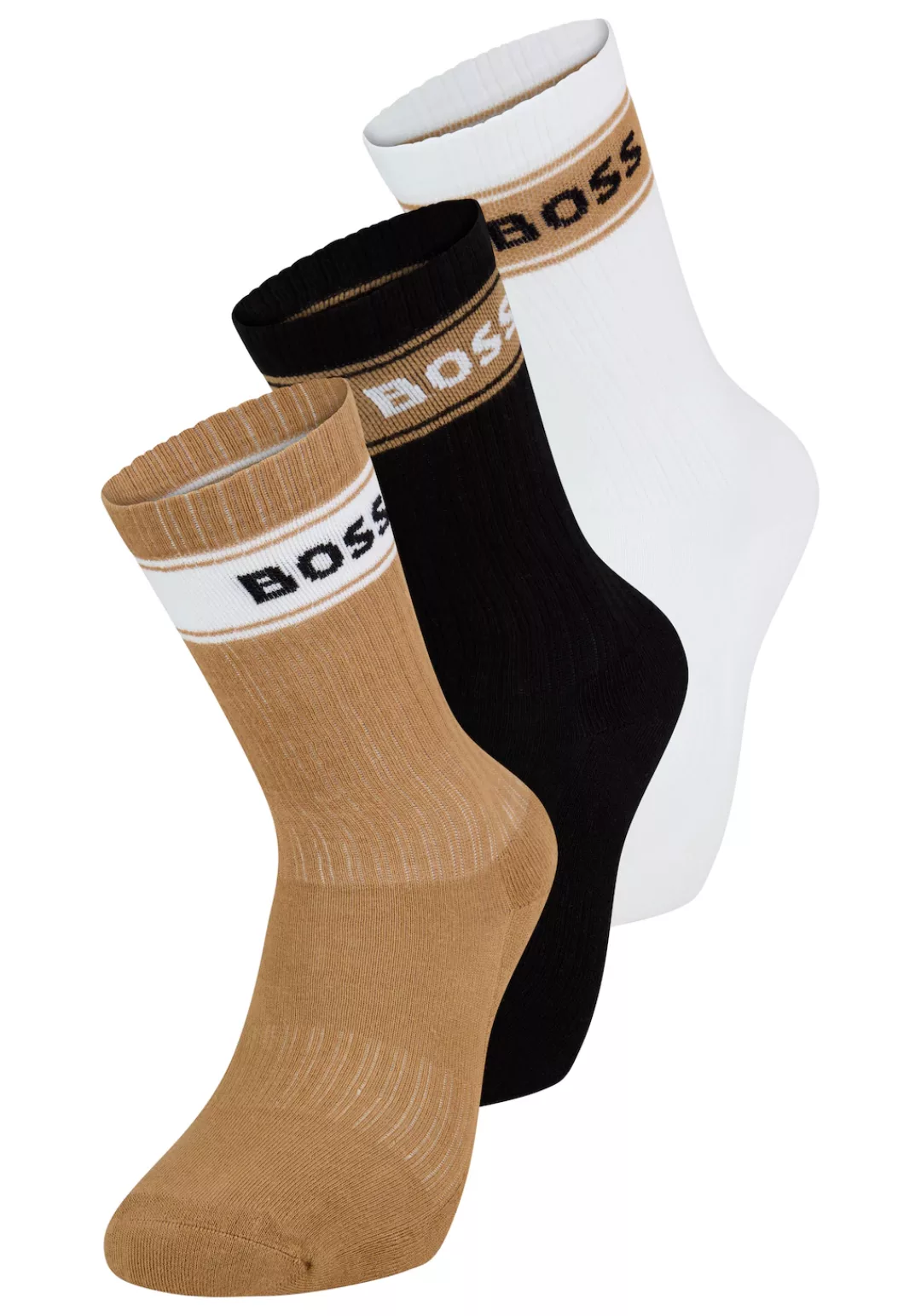 BOSS Freizeitsocken "3P QS Rib Stripe CC", (3 Paar), Neuheit günstig online kaufen