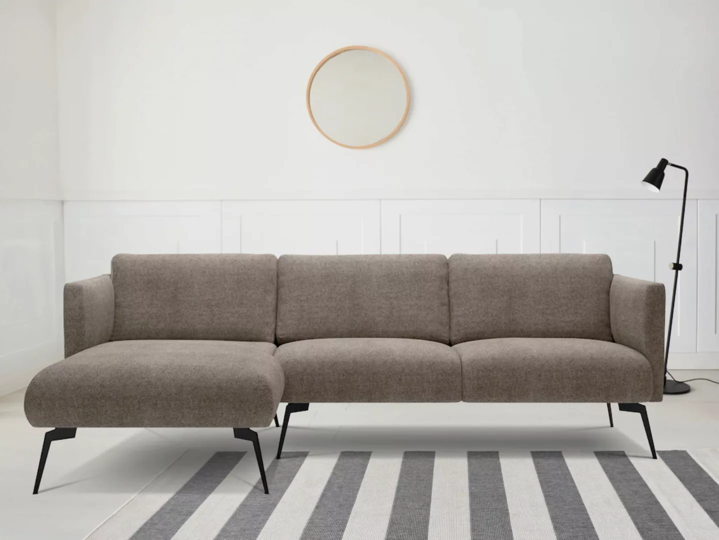 andas Ecksofa "Horna, L-Form,", mit schwarzen Metallbeinen günstig online kaufen