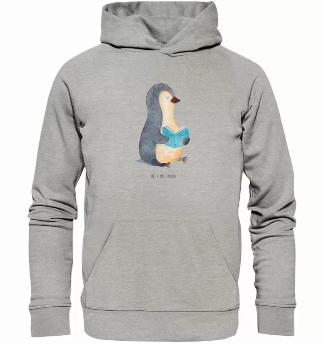 Mr. & Mrs. Panda Hoodie Pinguin Buch Größe M - Heather Grey - Geschenk, Uni günstig online kaufen