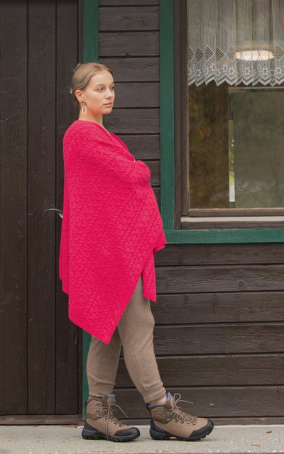 Ariun Strickponcho Großzügiger Kaschmirponcho mit einfacher Passform günstig online kaufen