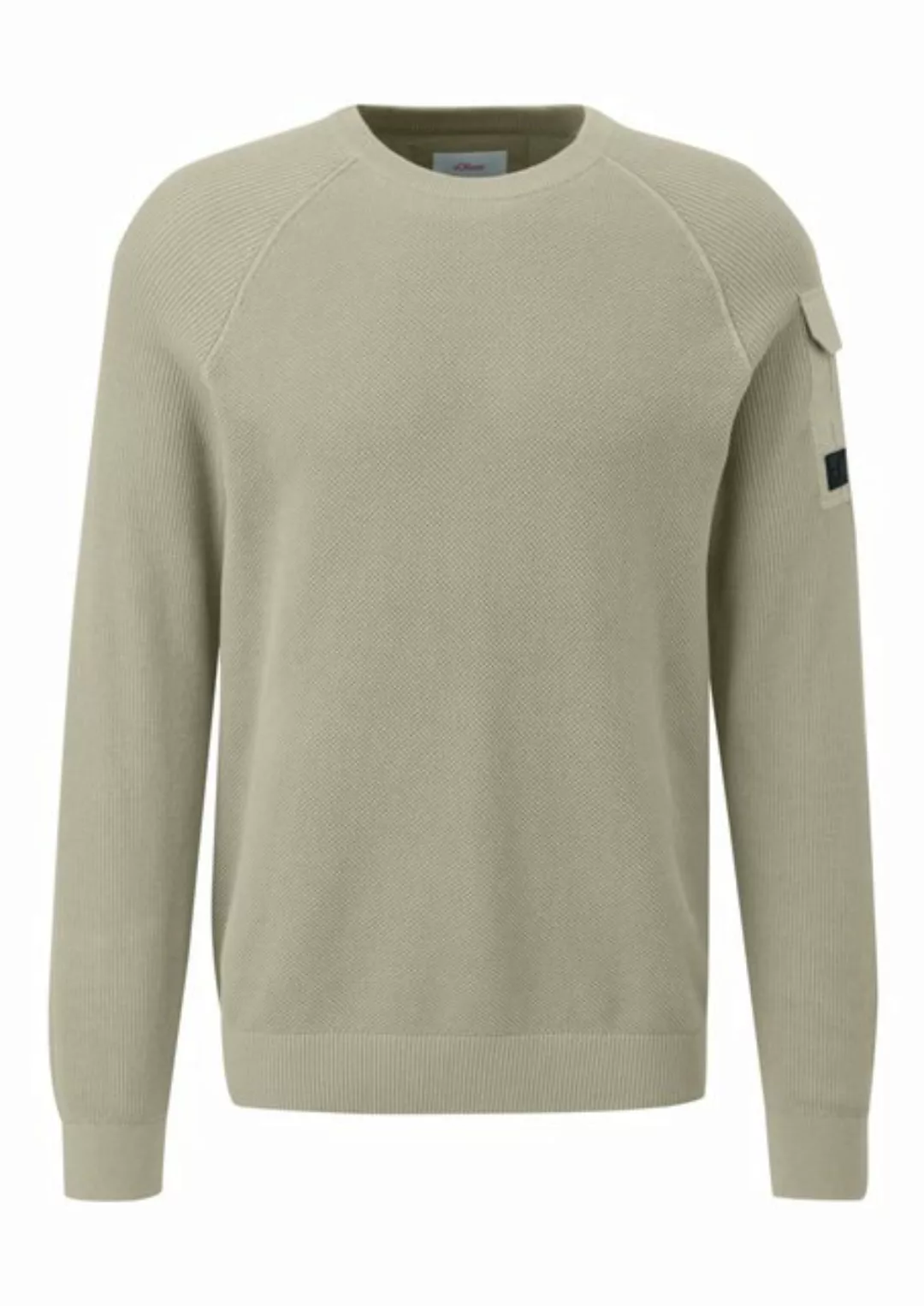 s.Oliver Strickpullover, mit aufgesetzter Tasche am Arm günstig online kaufen