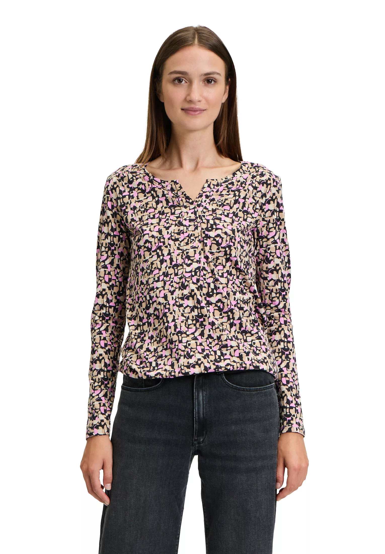 Betty&Co Kurzarmshirt "Betty & Co Casual-Shirt mit Gummizug", Druck günstig online kaufen