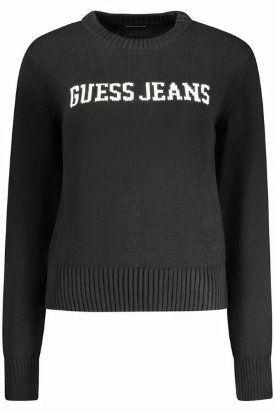 GUESS JEANS Strickpullover Damenpullover Schwarz: Langarmshirt mit Stickere günstig online kaufen