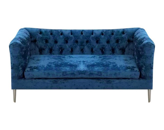 JVmoebel Chesterfield-Sofa Set 4tlg Modern Blau Design Textil Stoff Chester günstig online kaufen