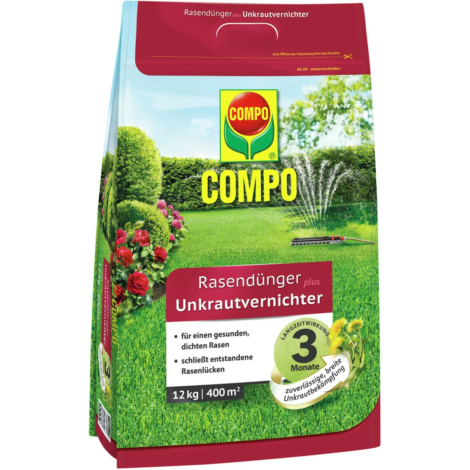 Compo Rasendünger plus Unkrautvernichter 12 kg für 400 m² günstig online kaufen