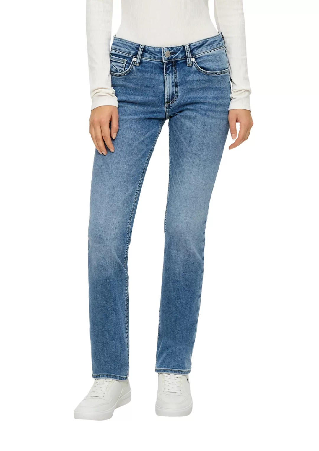 QS Slim-fit-Jeans Catie Slim Fit, Mid Rise, Straight Leg günstig online kaufen