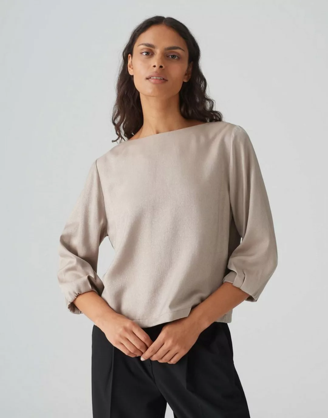 OPUS Blusenshirt Flixi warm taupe günstig online kaufen